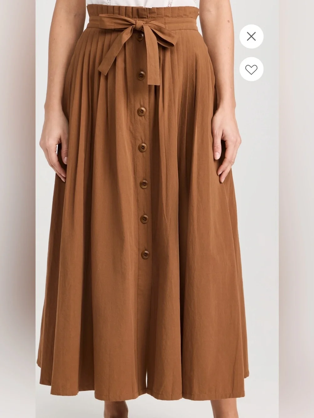 NWT THE GREAT. Treeline Skirt in Suntan